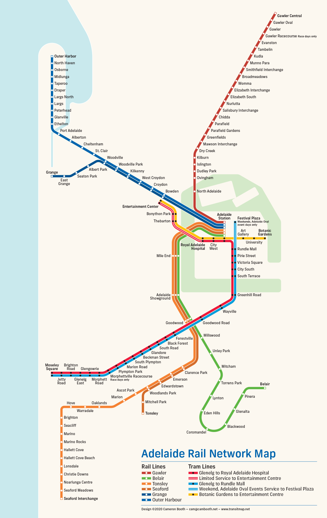 Adelaide Rail Map